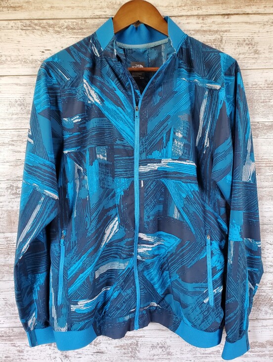 The North Face Other - The North Face Rapido Running Jacket Blue Abstract Windbreaker Medium Gorpcore